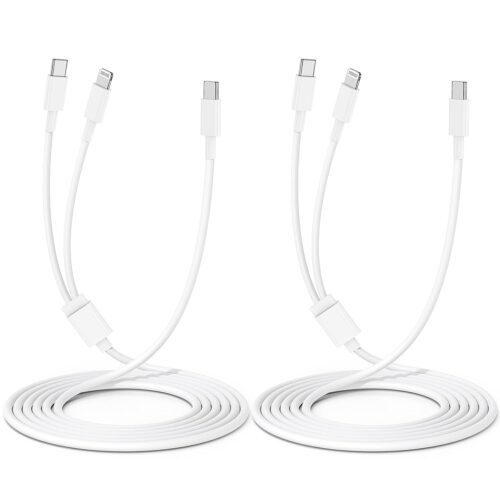 2 Pack Charging Cable Fast Charger to USB C Cable 2 in 1