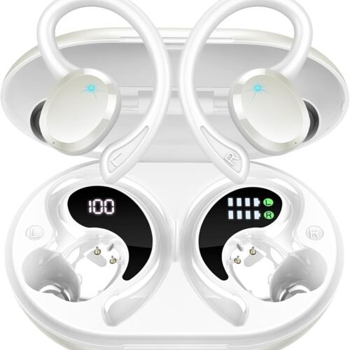 Bluetooth 5.4 Sports Headphones Deep Bass Noise Cancellation Waterproof Long Battery Life