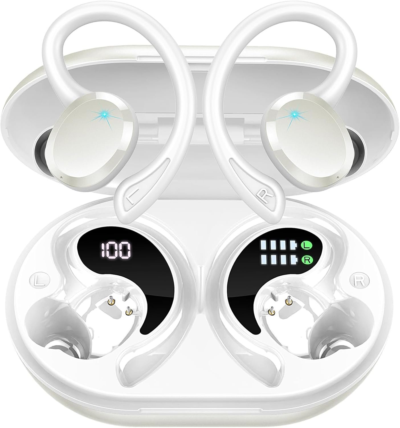 Bluetooth 5.4 Sports Headphones Deep Bass Noise Cancellation Waterproof Long Battery Life