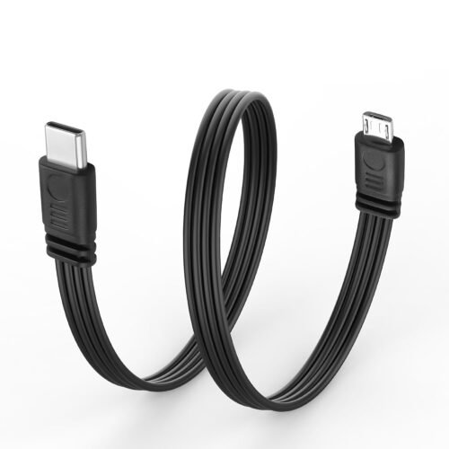 Flexible USB Type C to Micro USB Cable Short Flat
