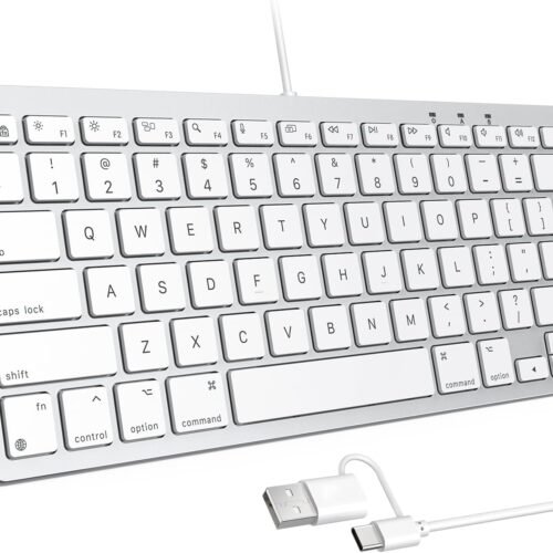 Wired Keyboard Dual Interface Design and Comfortable Typing Angle