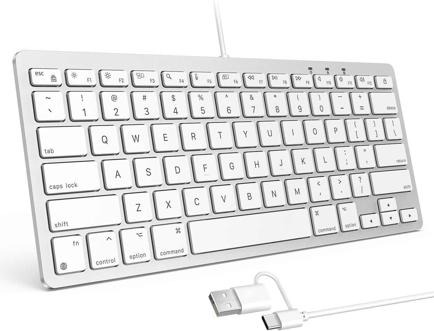 Wired Keyboard Dual Interface Design and Comfortable Typing Angle