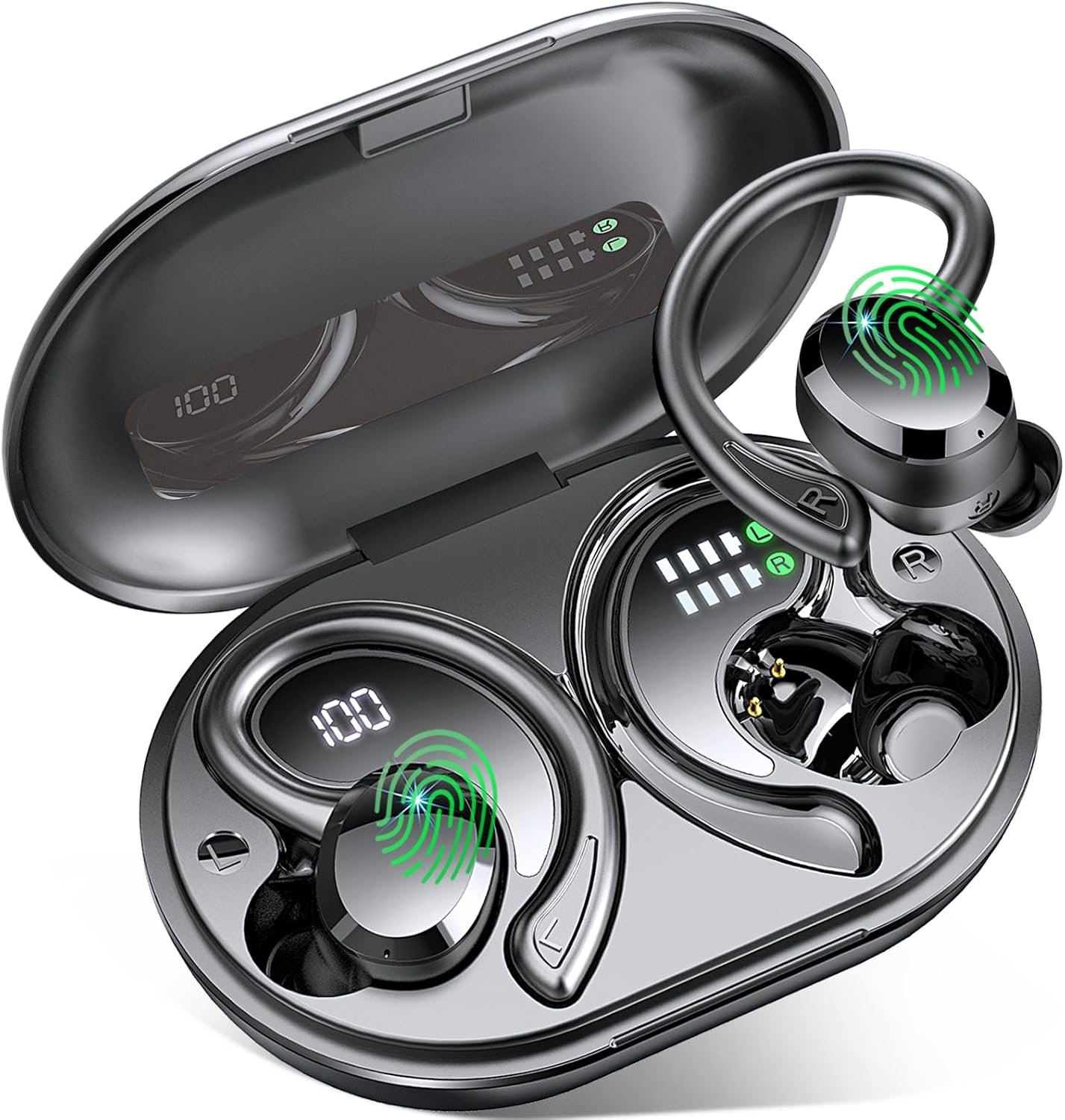 Wireless Sports Headphones Bluetooth 5.4 Deep Bass 56 Hour Battery Life